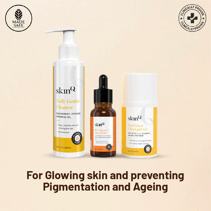 Rise & Shine Kit | Includes Daily Glow Cleanser, Vitamin C Glow Serum, and Sunscreen Gel | Best Skincare Sets for Normal Skin