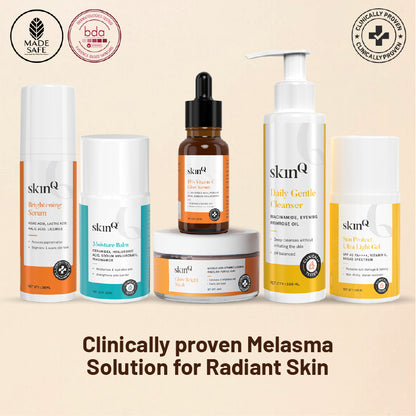 Melasma Treatment Kit | Fight Dark Spots & Brighten Skin | Daily Gentle Cleanser, Vitamin C Serum, Glow Bright Mask, Moisture Balm & More