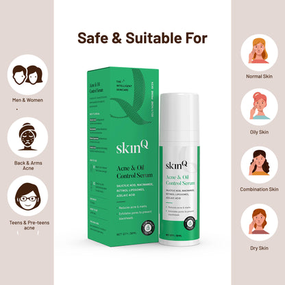 Acne & Oil Control Serum | Serum For Acne Prone Skin | Clinically tested Salicylic Acid Serum with Niacinamide