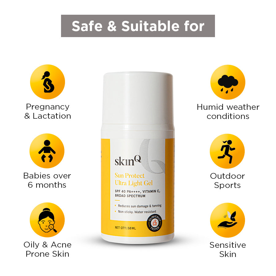 SkinQ Gel Sunscreen for Face - Best Sun Protection for All Ages