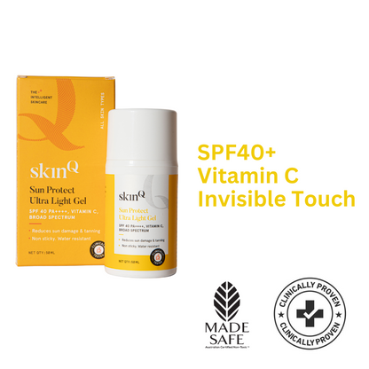Sun Protect Ultra Light Non Sticky Sunscreen Gel: SPF 40 PA++++ with Vitamin C - SkinQ