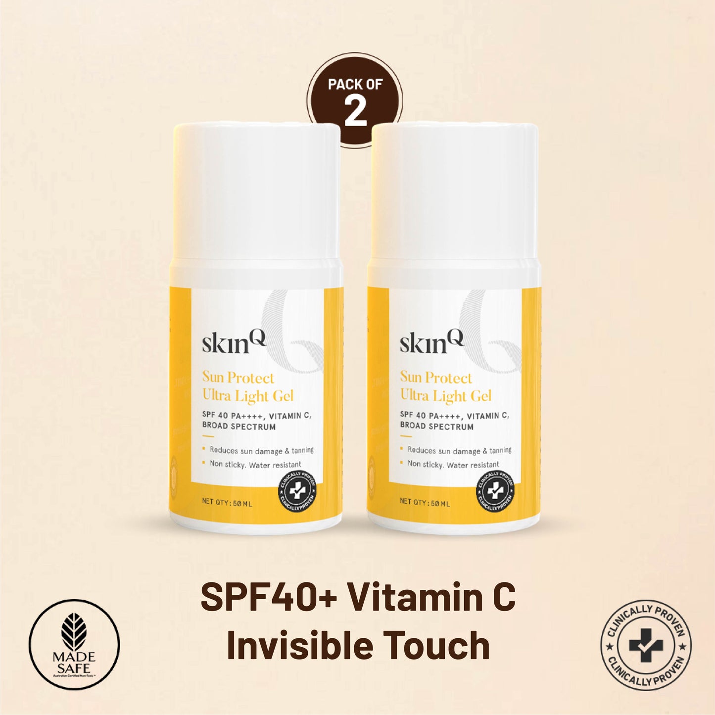 Sun Protect Ultra Light Non-sticky Sunscreen Gel: SPF 40 PA++++ | Vitamin C Sunscreen Gel | Broad Spectrum UVA and UVB Protection