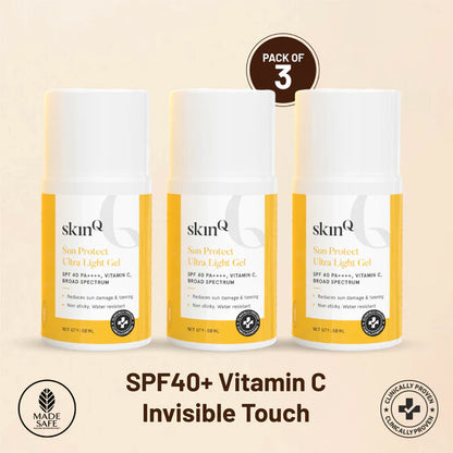 Sun Protect Ultra Light Non-sticky Sunscreen Gel: SPF 40 PA++++ | Vitamin C Sunscreen Gel | Broad Spectrum UVA and UVB Protection